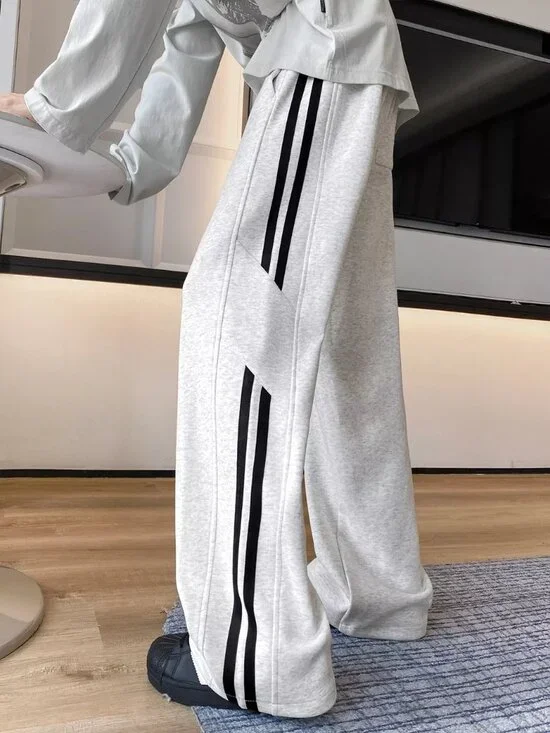 Men's Plus Size Striped Wide-Leg Casual Pants - Picture 4 of 5